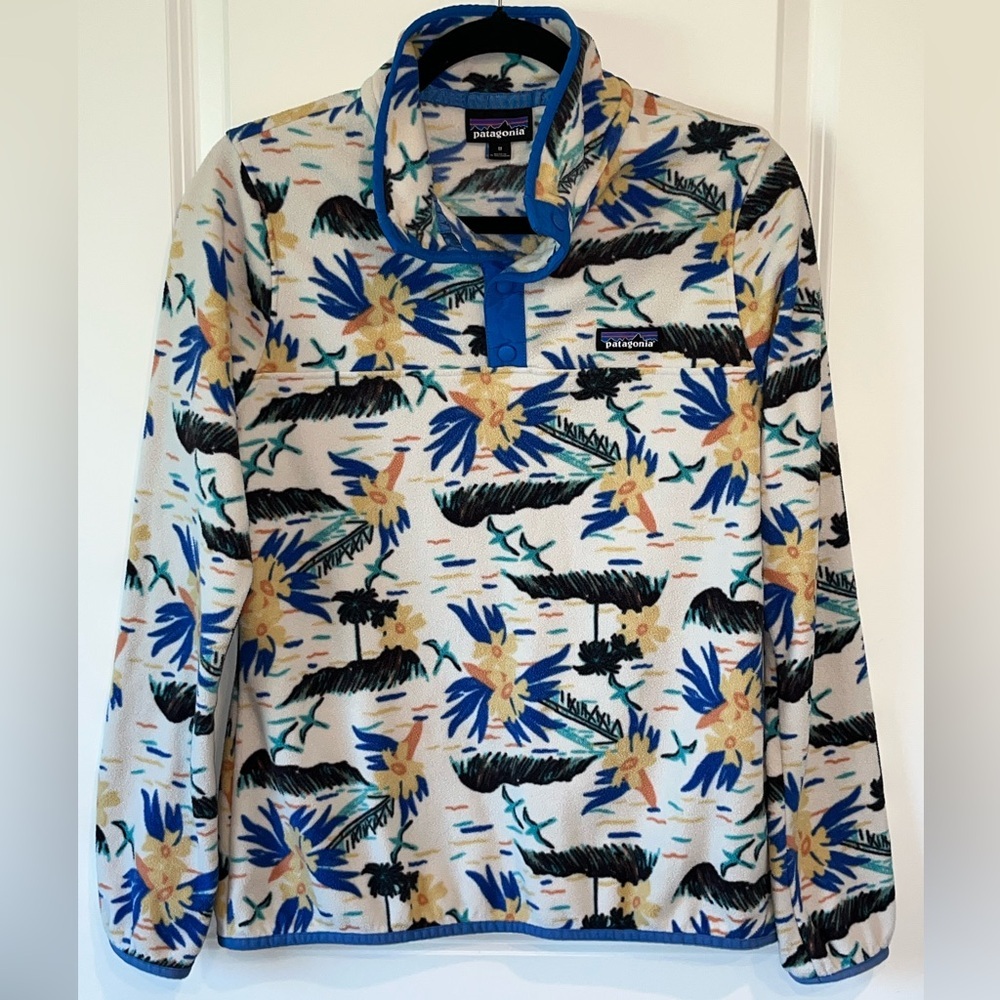 Patagonia Micro Snap T Tropical Print Hawaiian Pullover Style 26020 Medium - Picture 5 of 7